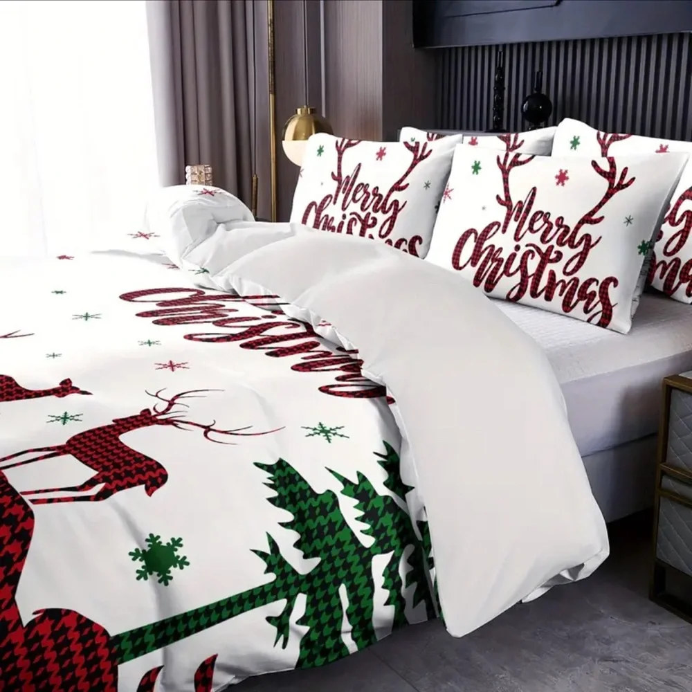 Christmas Reindeer Duvet Cover Set 3pcs